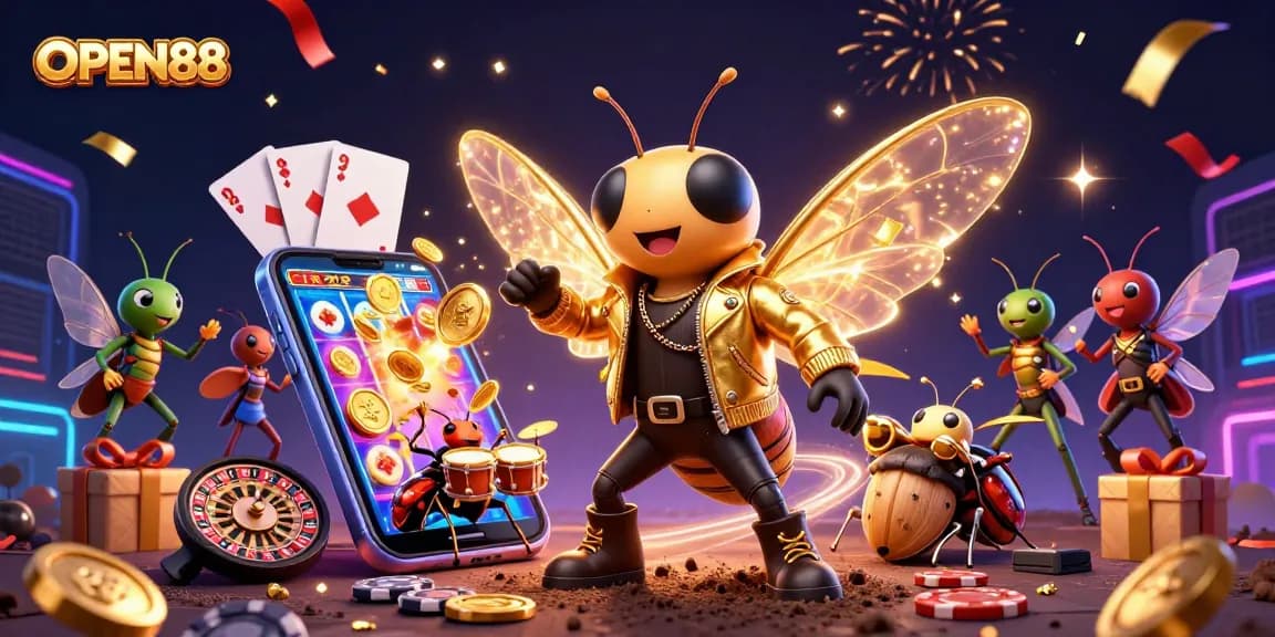 Experience exciting gaming action at OPEN88 with vibrant slot games and dynamic characters