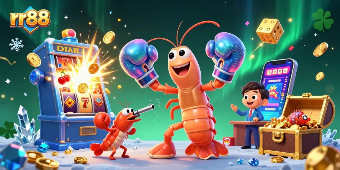 Enhance your gaming with rr88 as a mantis shrimp and pistol shrimp create mayhem in a vibrant casino scene.