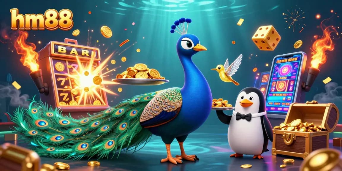 Experience winning thrills at hm88 with vibrant slot machines and charming cartoon characters.