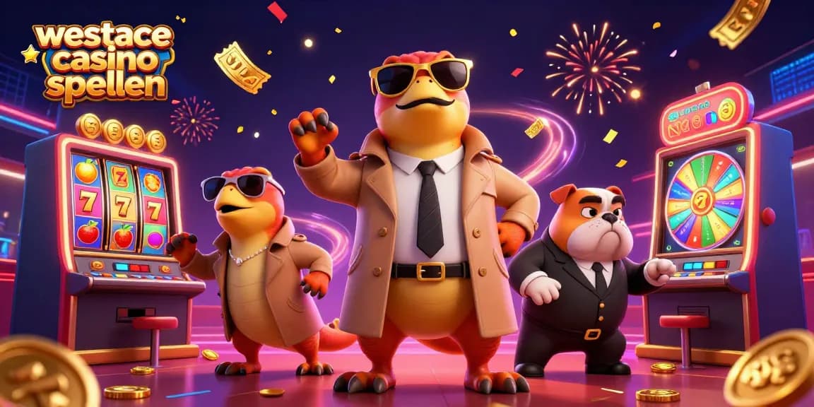 Speel westace casino spellen met een spannend slot-thema en kleurrijke elementen.