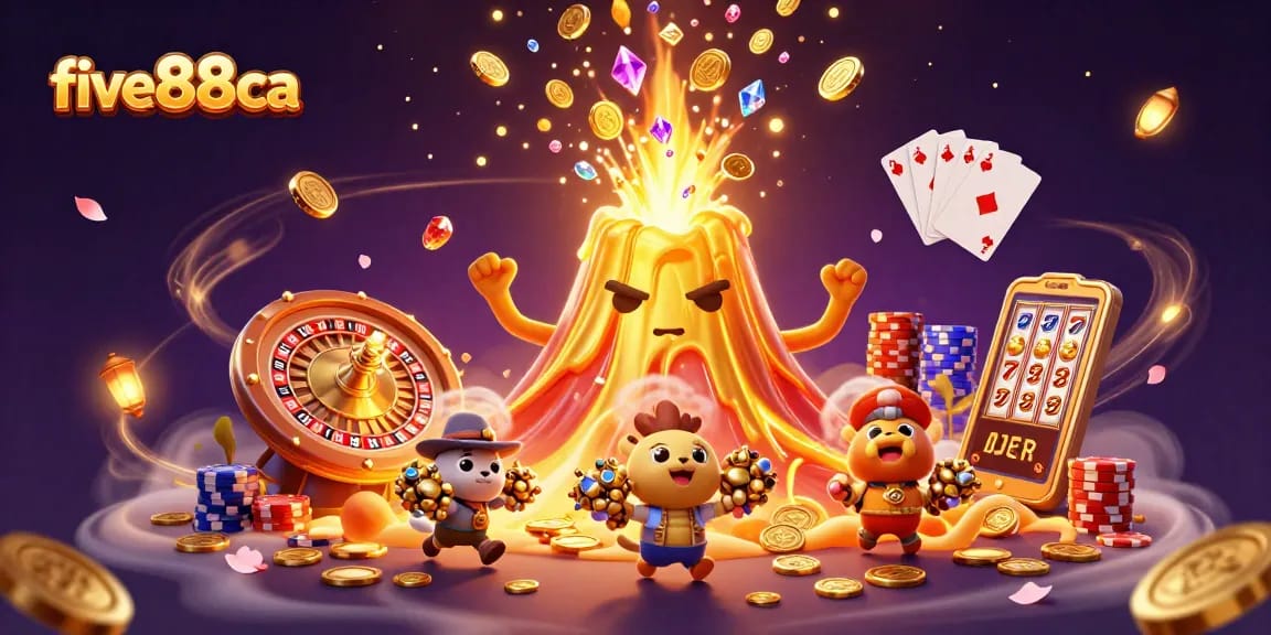 Experience thrilling gameplay with five88ca as the golden volcano erupts coins and treasures.