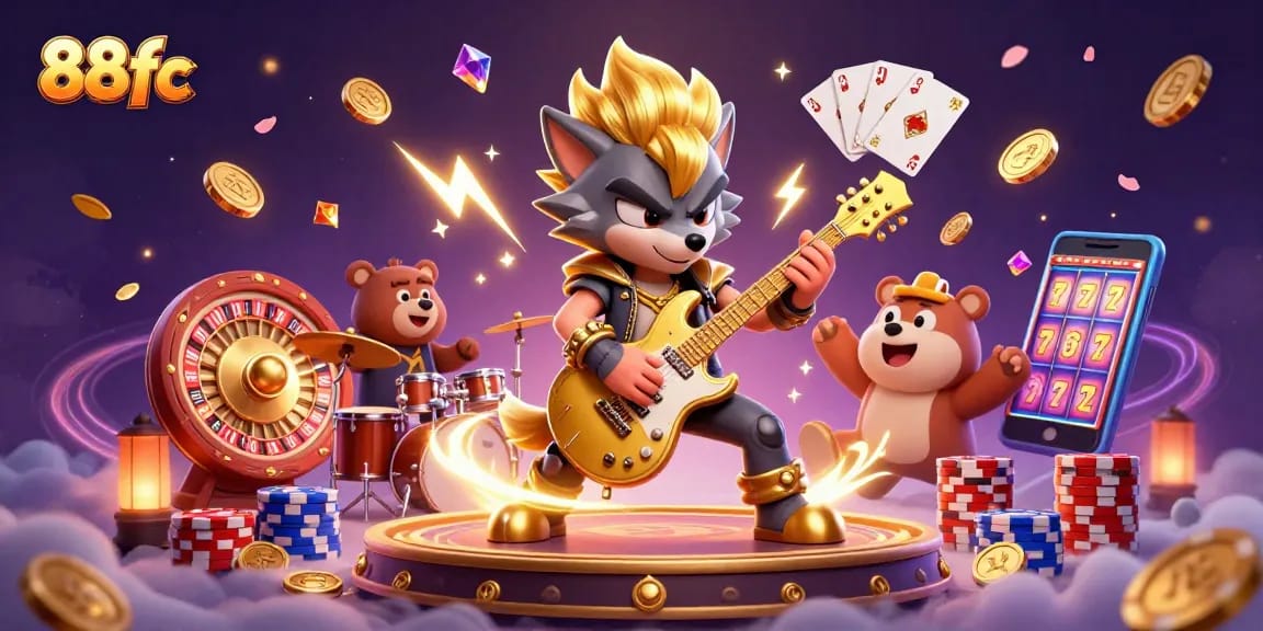 Experience dynamic gaming action at 88fc with vibrant 3D casino characters and excitement.