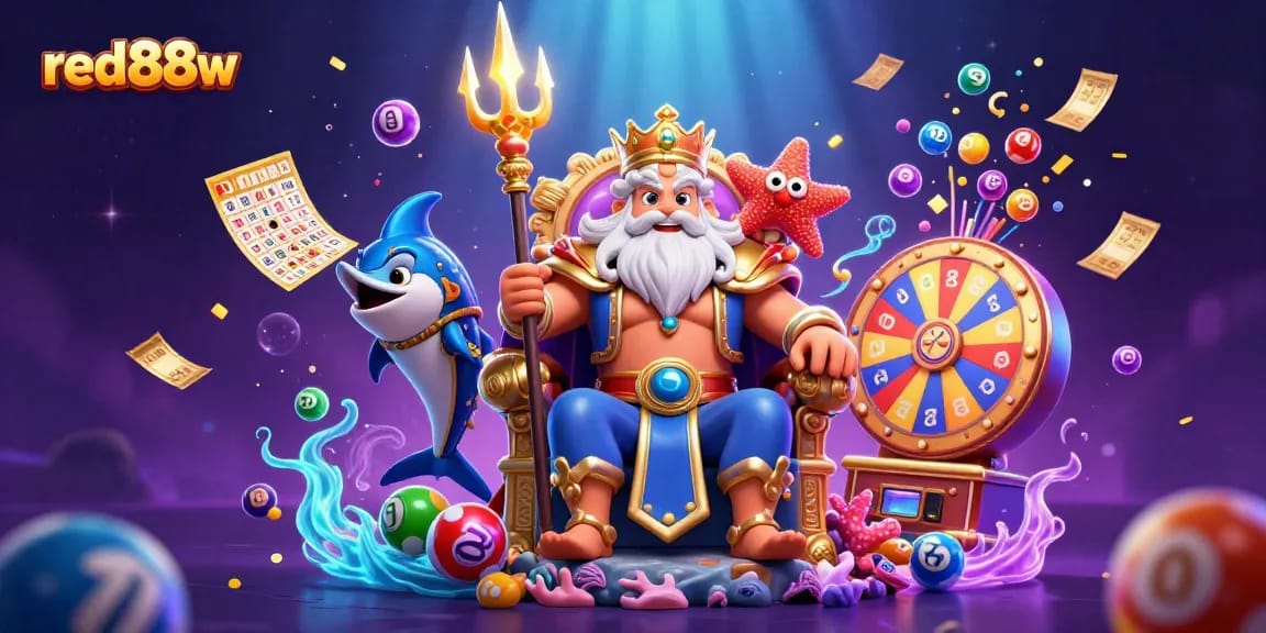 Engage in thrilling games at red88w with vibrant colors and exciting elements featuring Neptune.