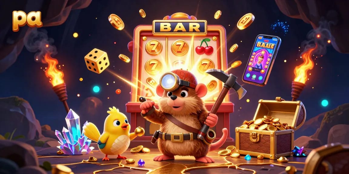 Experience the thrill of pa gaming with our treasure hunter mole under a dazzling jackpot