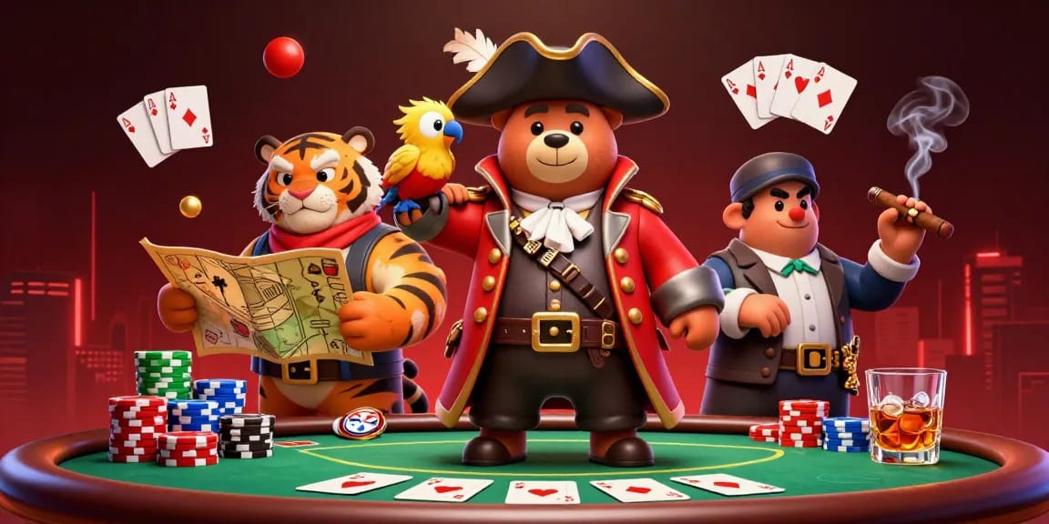 Engage in thrilling poker action with UU88 at a colorful table filled with chips and intense characters.