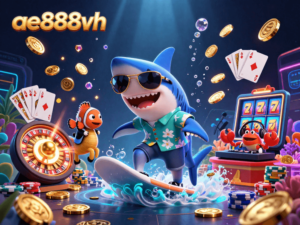 Play slots with ae888vh and experience a cartoonish casino adventure filled with action.