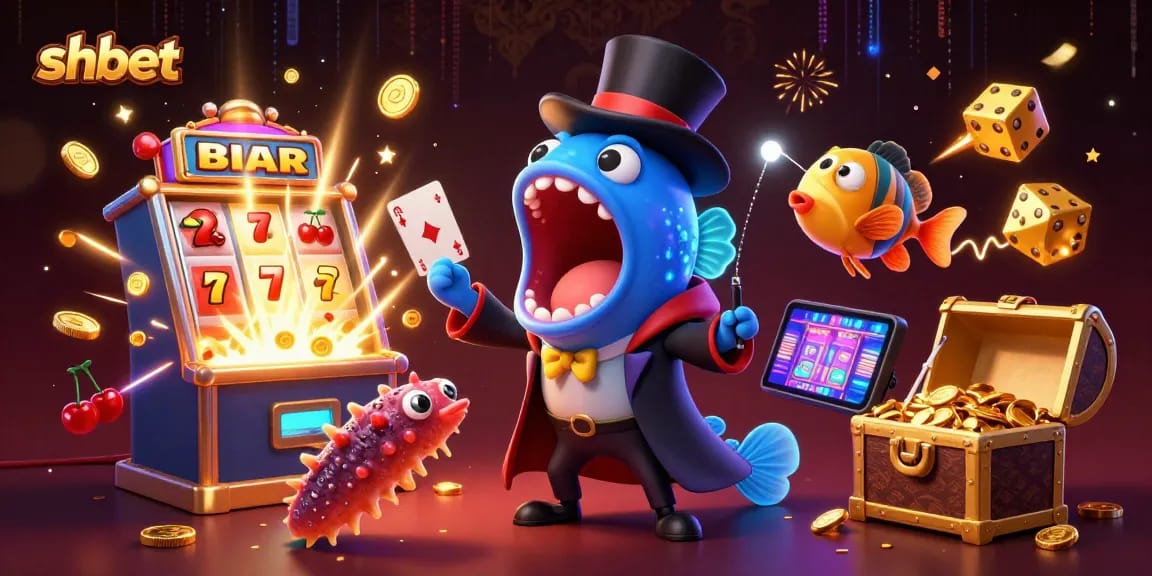 shbet offers a vibrant scene of exciting casino action with an eel magician and thrilling game elements.