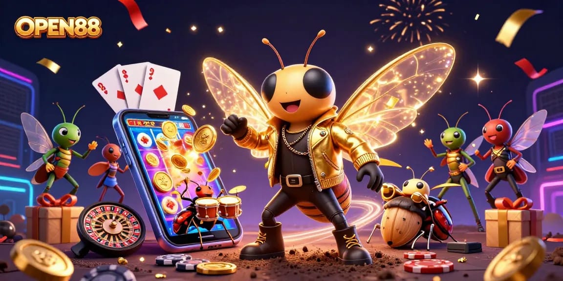 Experience exciting gaming action at OPEN88 with vibrant slot games and dynamic characters
