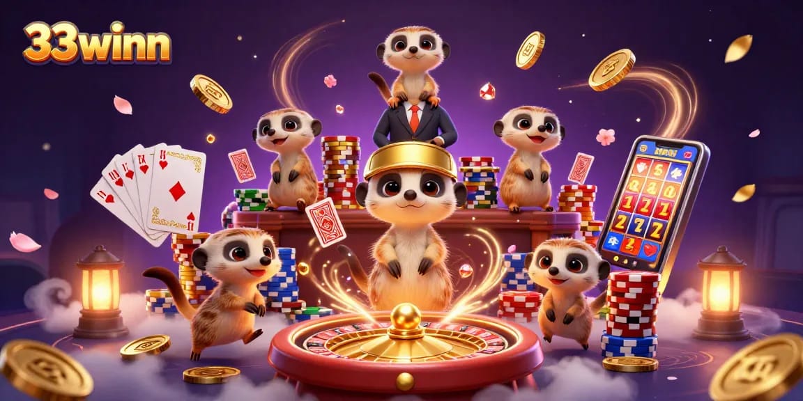 Experience thrilling fun at 33winn casino with meerkats operating games and jackpots.