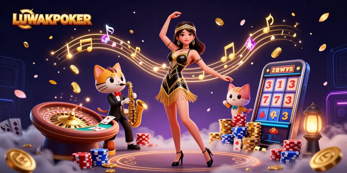 Experience the excitement of LUWAKPOKER with dynamic card play and vibrant casino elements.