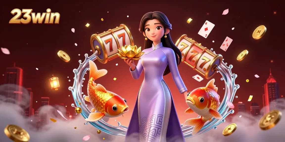 Engage with thrilling casino action at 23win featuring dynamic slots and vibrant imagery.