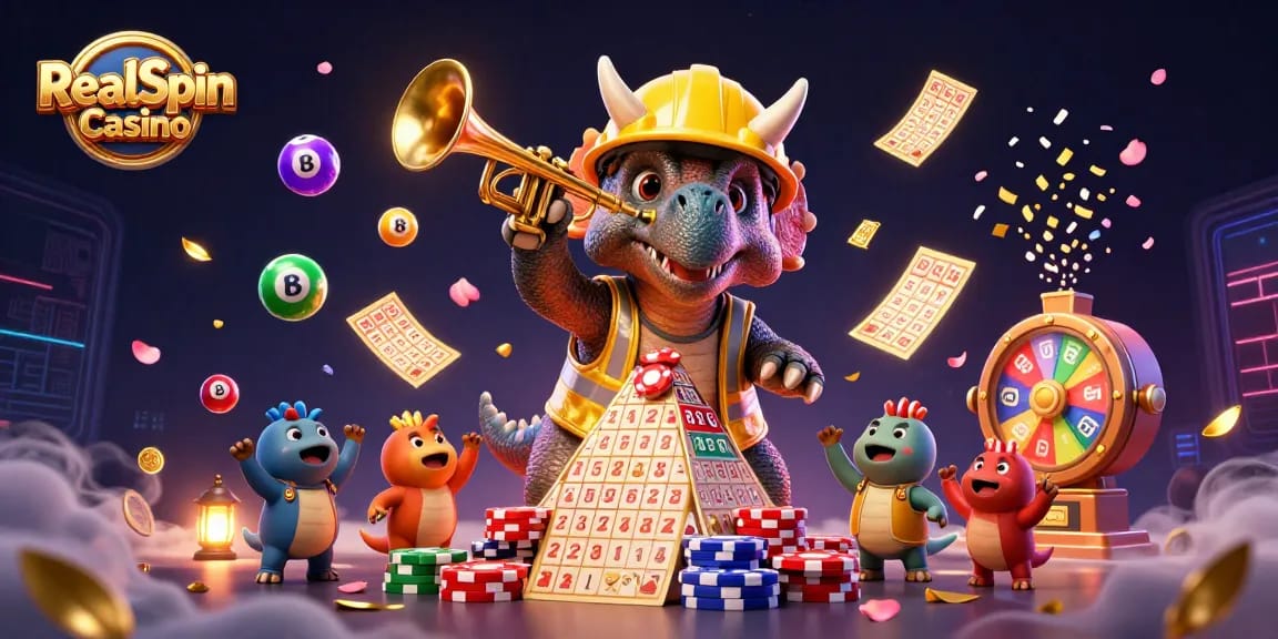 Ervaar de actie van RealSpin Casino met kleurrijke loterijballen en een spannende sfeer.