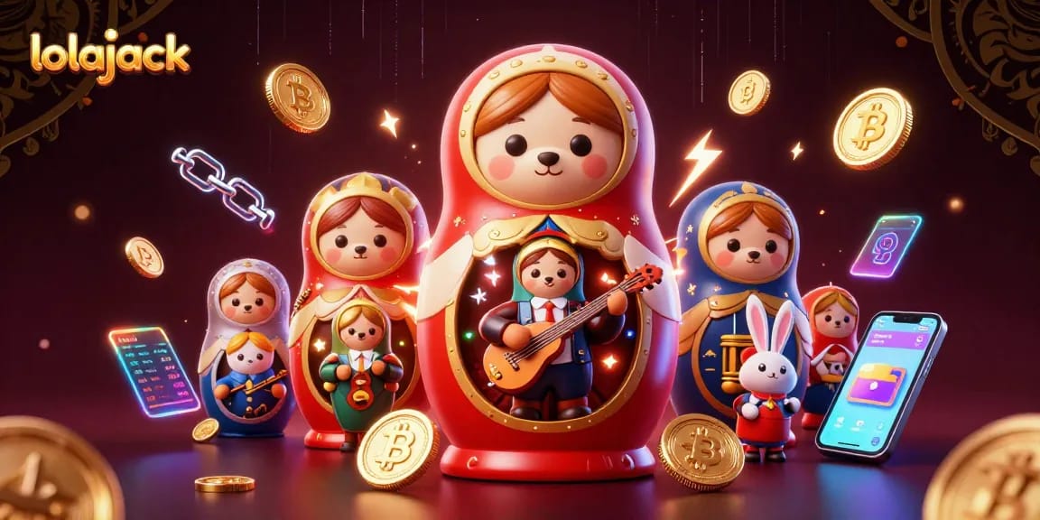 Experience the excitement at lolajack casino with vibrant 3D illustrations showcasing joyful gaming elements.
