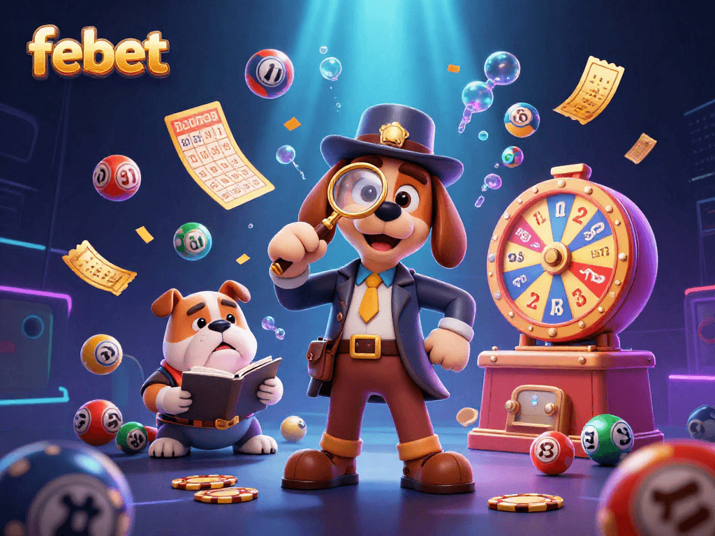 Experience exciting gameplay with febet as a cartoon detective uncovers poker chip treasures.