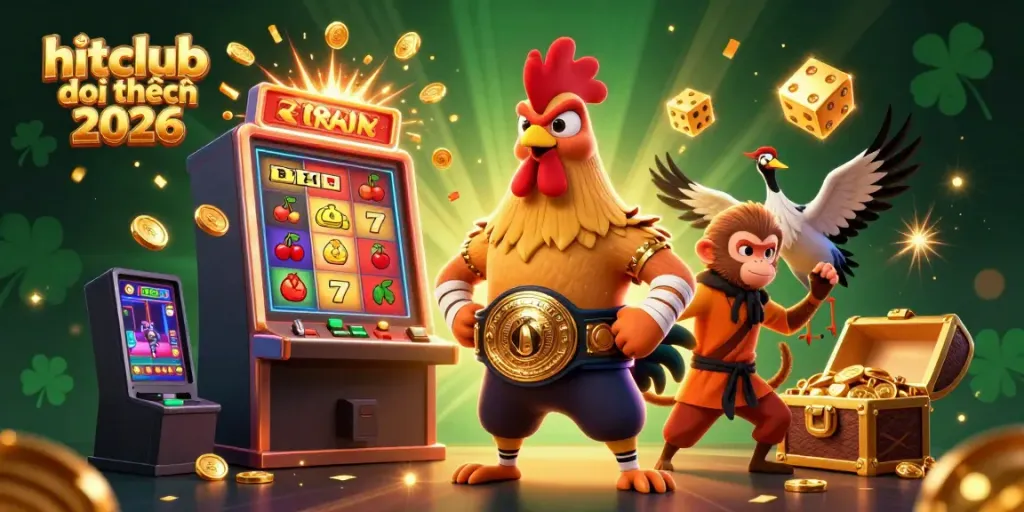 Experience the excitement of hitclub đổi thưởng 2026 with vibrant characters and jackpot features in this colorful 3D casino scene.
