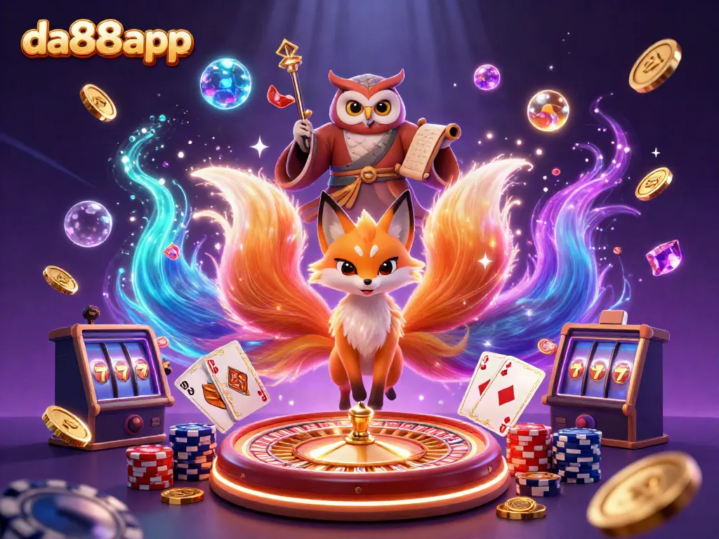 Experience the thrill of da88app with vibrant characters and dynamic gaming elements in an engaging casino scene.