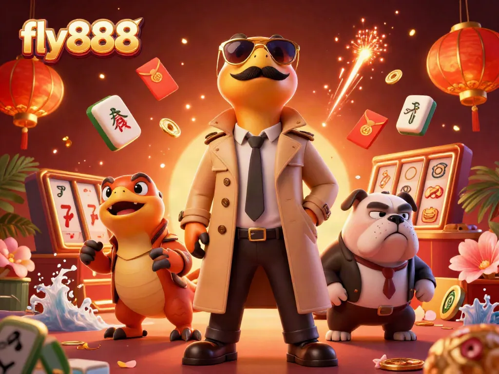 Experience high-stakes fun with fly888 as cartoon raptors charm their way into a VIP casino.