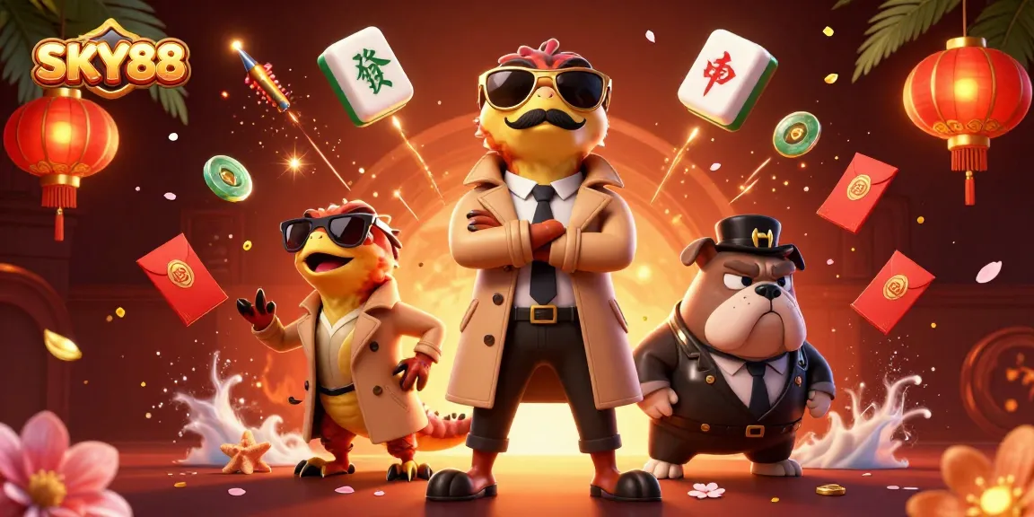 Engage with the vibrant world of SKY88's gambling adventures featuring animated raptors at a VIP casino lounge.