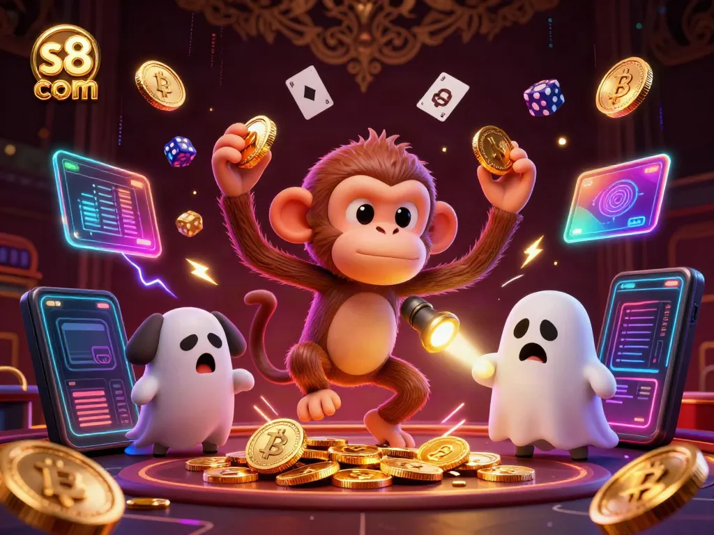 Experience the excitement at s8 com with our poltergeist monkey and ghost-hunter puppy in a haunted casino.