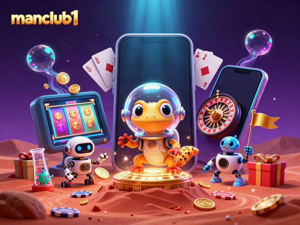 Experience thrilling wins at manclub1 with a Martian gecko discovering a golden casino on Mars.