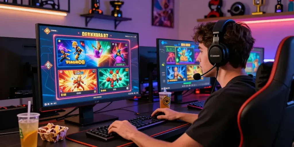 Pengalaman bermain slot88 online dengan pemain menikmati permainan di lingkungan gaming modern.