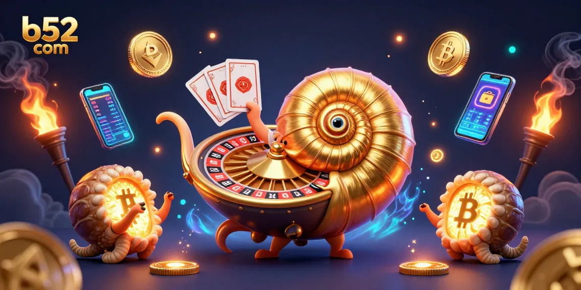 Spin the roulette wheel with b52 com’s giant nautilus and glowing ammonites, surrounded by crypto coins.