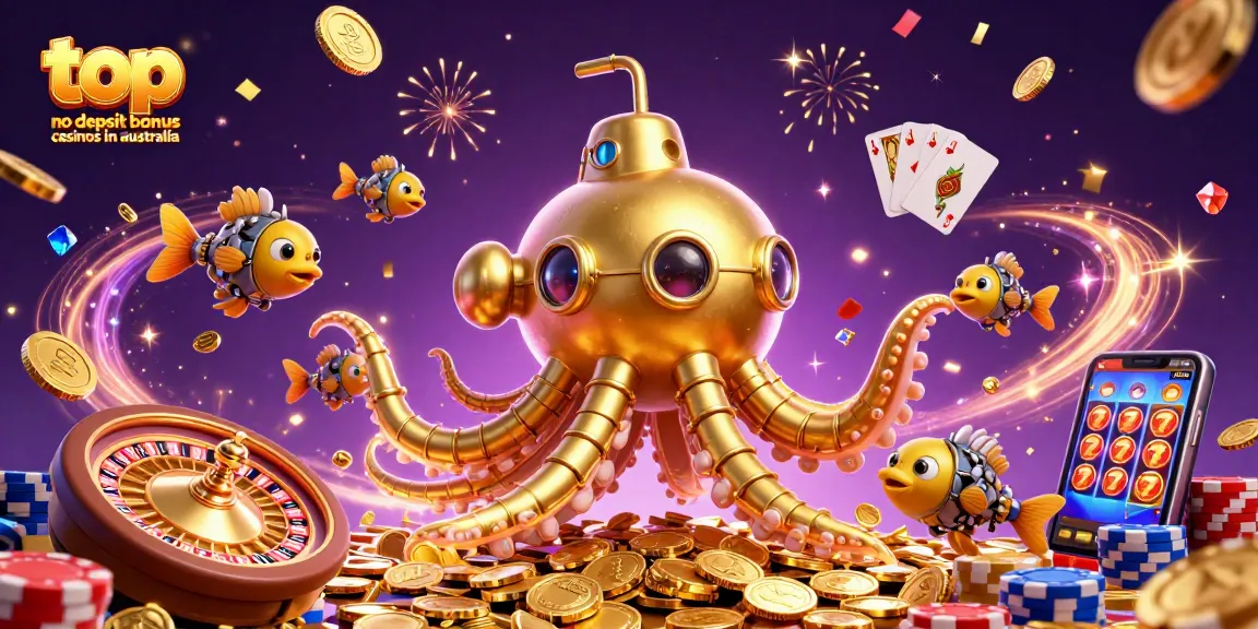 Experience top no deposit bonus casinos in Australia with a vibrant 3D underwater casino spectacle.