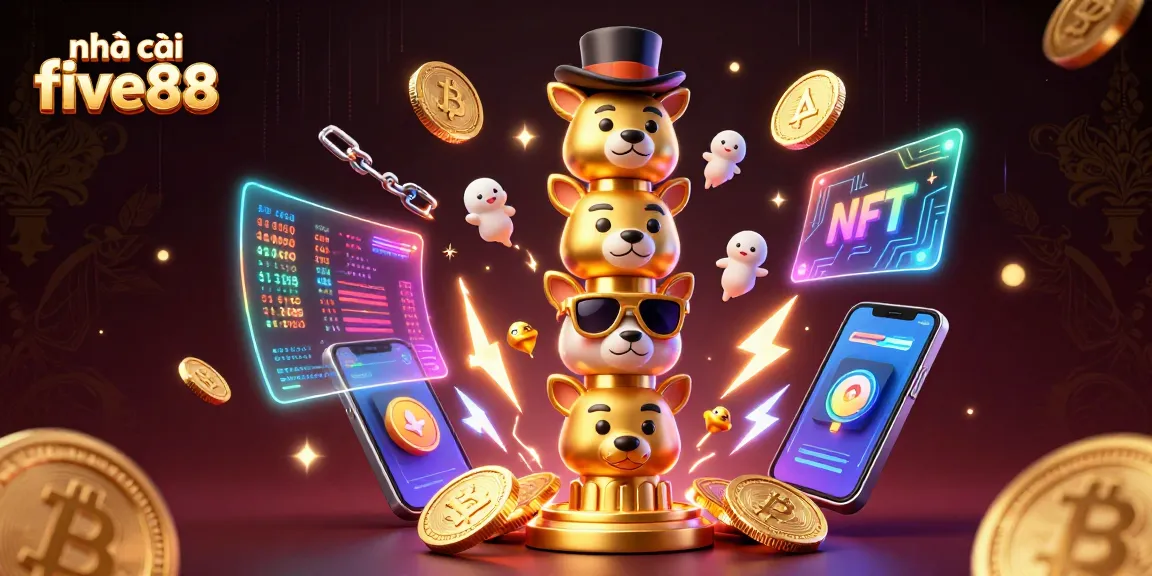 Experience excitement with nhà cái five88 featuring vibrant 3D casino elements and crypto coins.